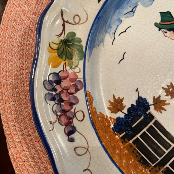 Four Vintage 12” Scalloped Plates Summer, Autumn, Winter, Spring Beautiful deets - Picture 12 of 16